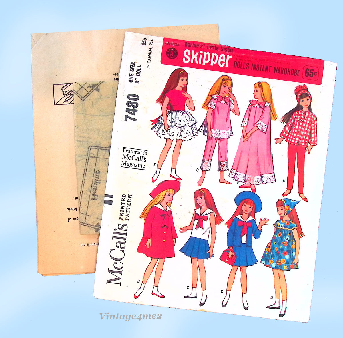 1960s Vintage McCalls Sewing Pattern 7480 9 In Skipper Doll Clothes –  Vintage4me2