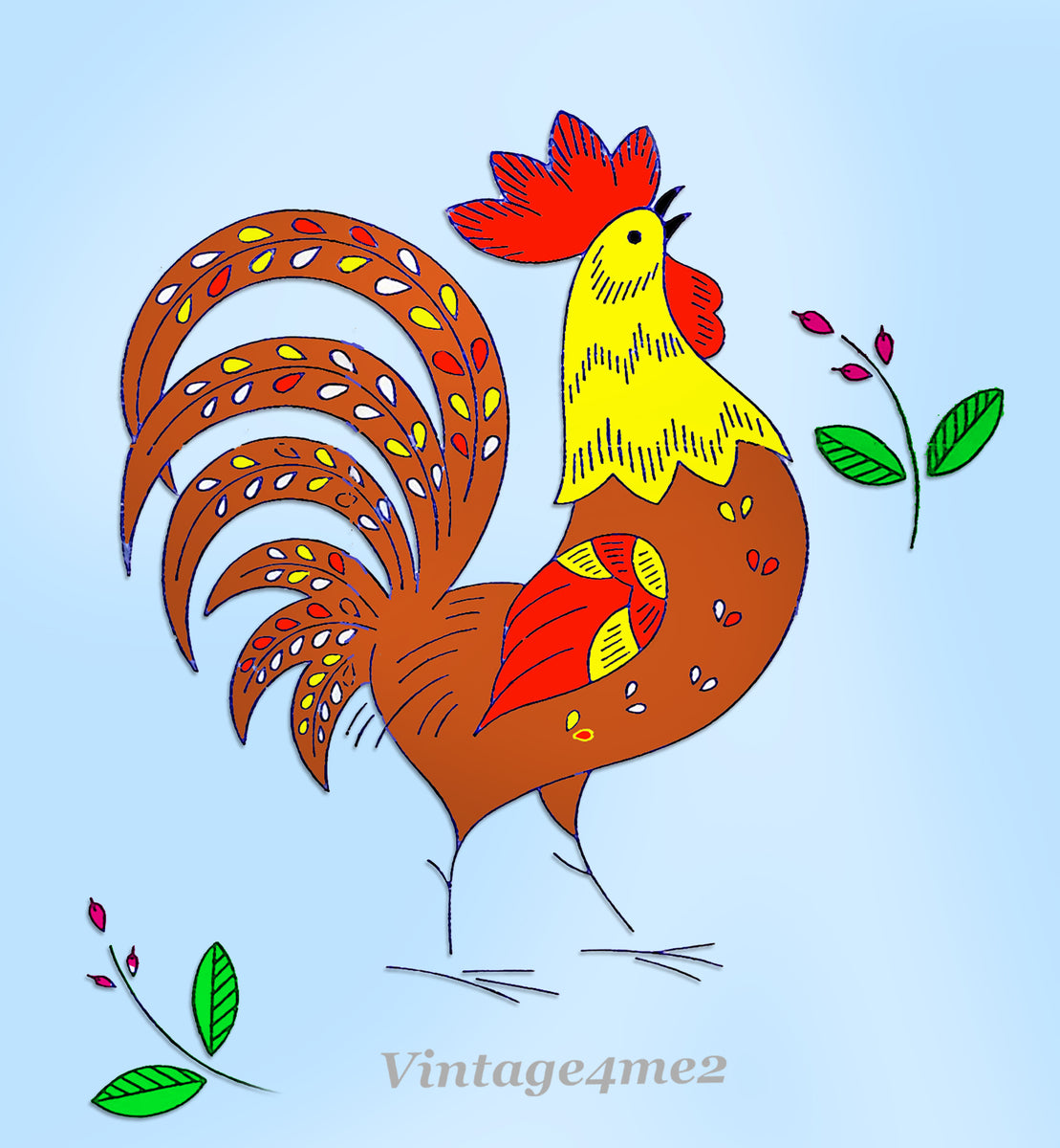 1950s Vintage Vogart Embroidery Transfer 646 Uncut Rooster Dinette Set –  Vintage4me2