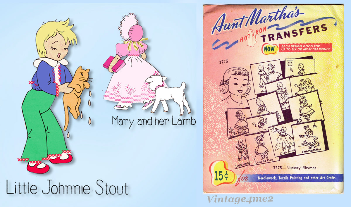 Aunt Martha's Iron-On Embroidery Transfer Pattern Book Set