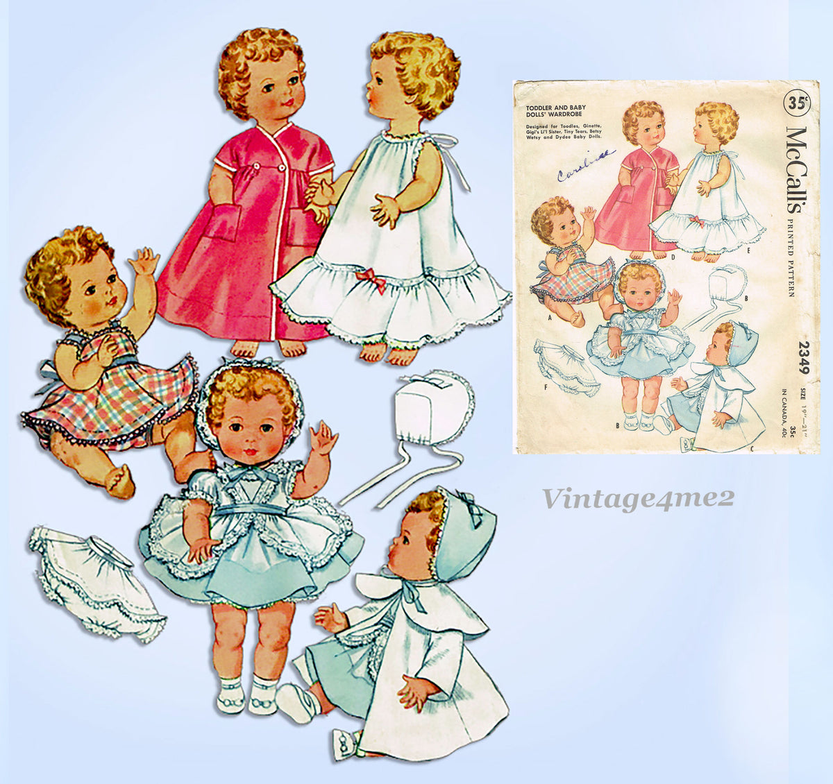 Tosca-Haired B McCall in Pattern Costume  Vintage dolls, Toddler  dolls, Baby doll clothes