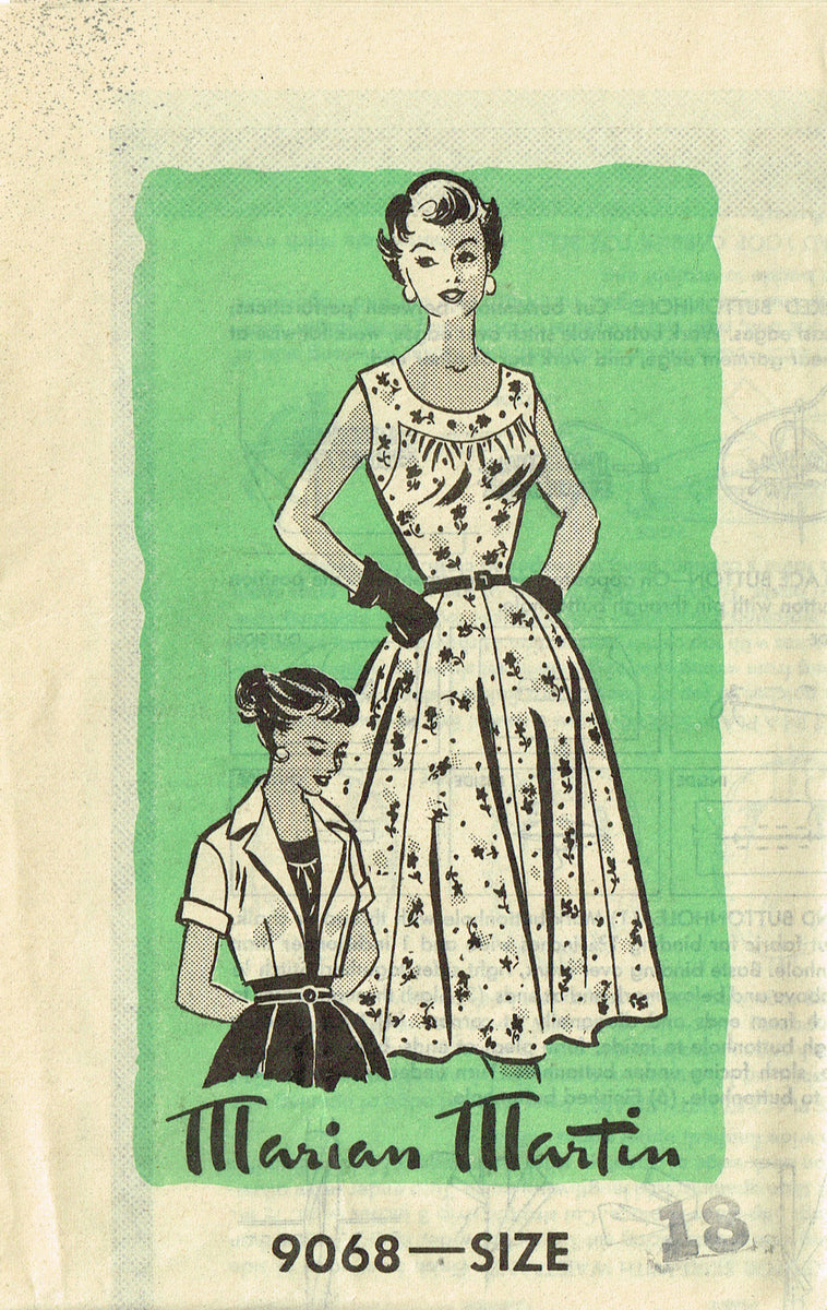 Marian Martin 9068: 1950s Misses Sun Dress & Bolero 36 B Vintage Sewin ...