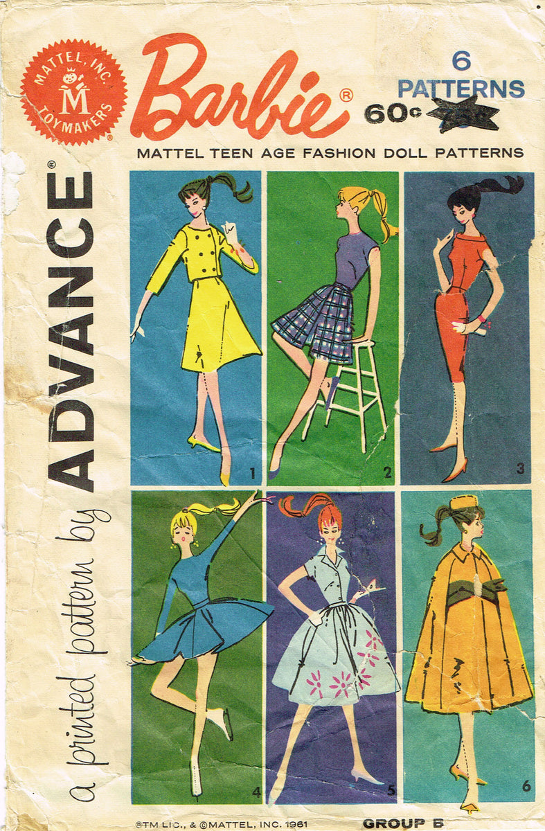 Advance 2896 - vintage barbie sewing pattern - PDF - pjs, sport set, etc