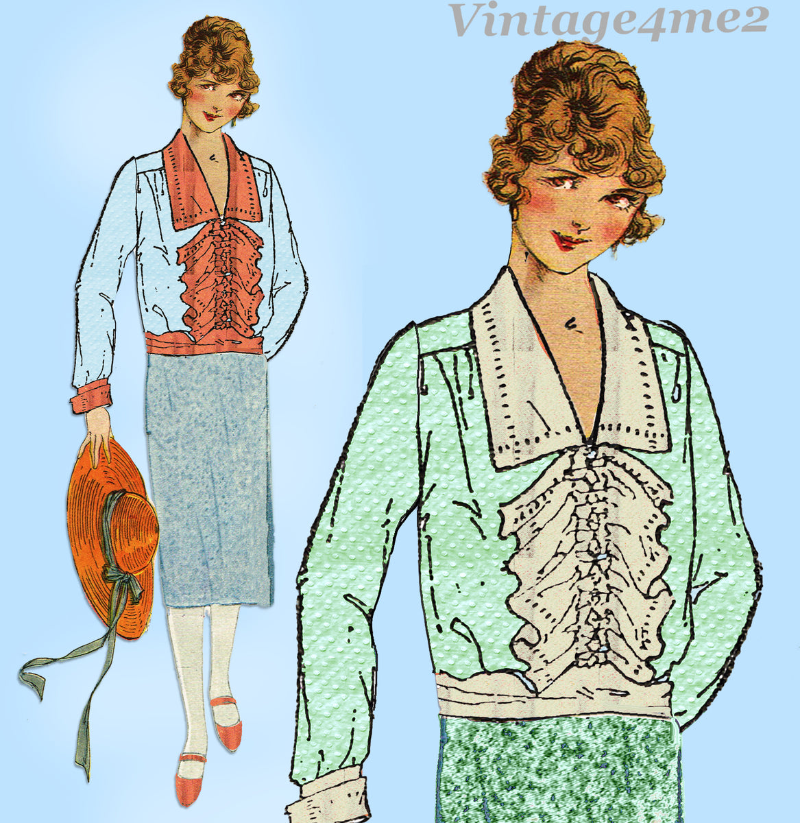 Ladies Home Journal 3256: 1920s Uncut Misses Blouse 36 B Vintage Sewing  Pattern