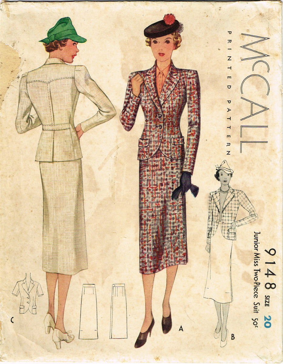 Mid 1930s Slip-On Dress Sewing Pattern bust 38 b38 reproduction | 2858 |  Past Patterns