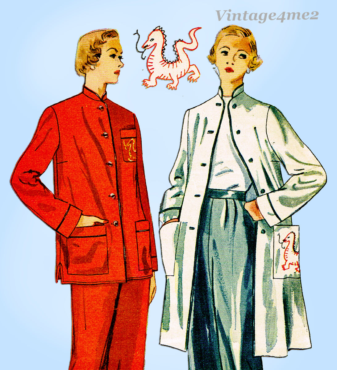 1950s Vintage Simplicity Pattern 1354 Uncut Misses Robe Housecoat 32 B Vintage4me2