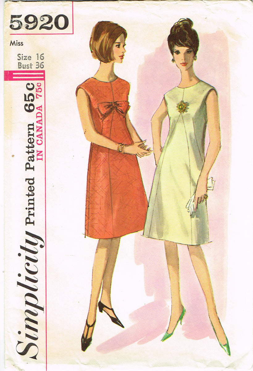 1960s CUTE Flared Dress Pattern SIMPLICITY 8013 How To Sew Pattern Bust 38  Vintage Sewing Pattern UNCUT