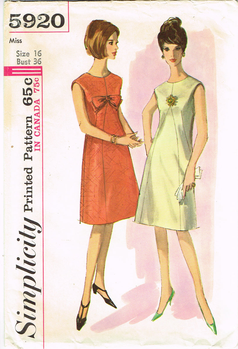 1960s How To Sew Dress pattern SIMPLICITY 8013 Flirty Ruffled Dress Bust 32  Vintage Sewing Pattern UNCUT