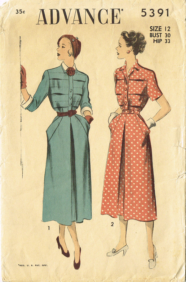 Early 1910s Tucked Waist Sewing Pattern Bust Sizes 33-40 Past Patterns  Original, 0405