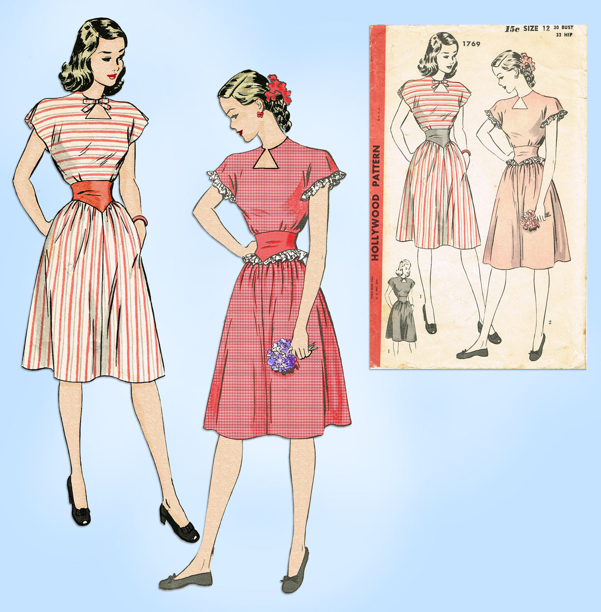 Hollywood 1698 1940s Vintage Dress Sewing Pattern – WeSewRetro