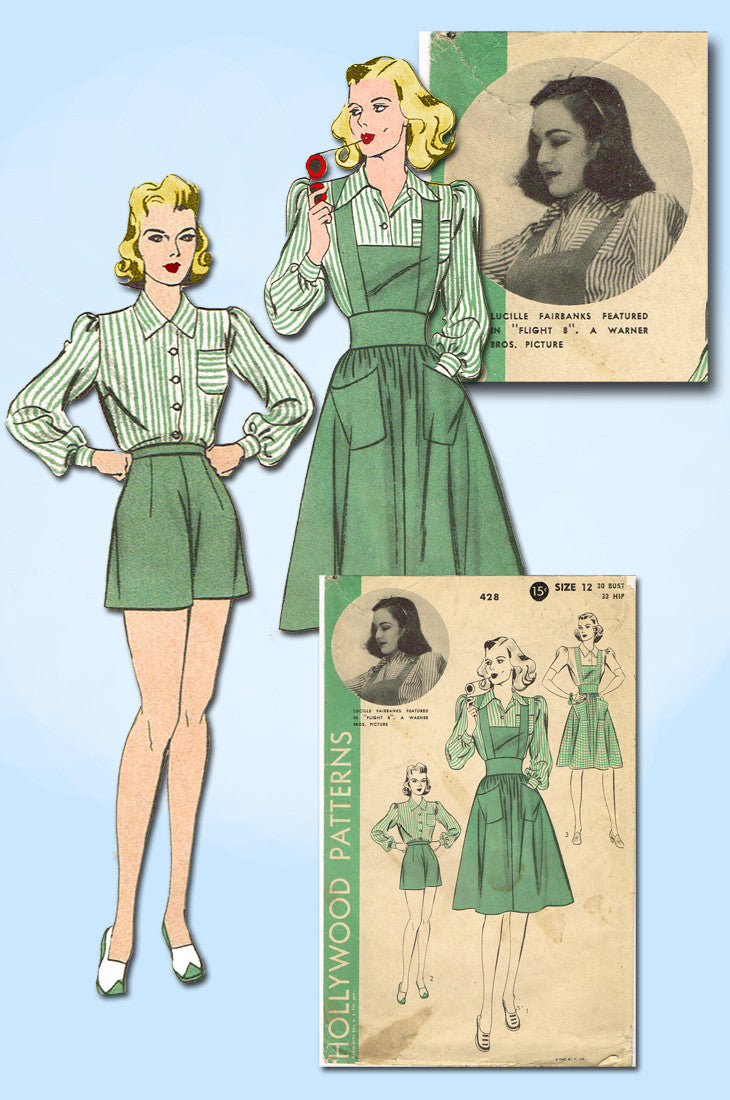 Vintage Sewing PATTERN, 1940s Hollywood Patterns, F-6700 1026, One