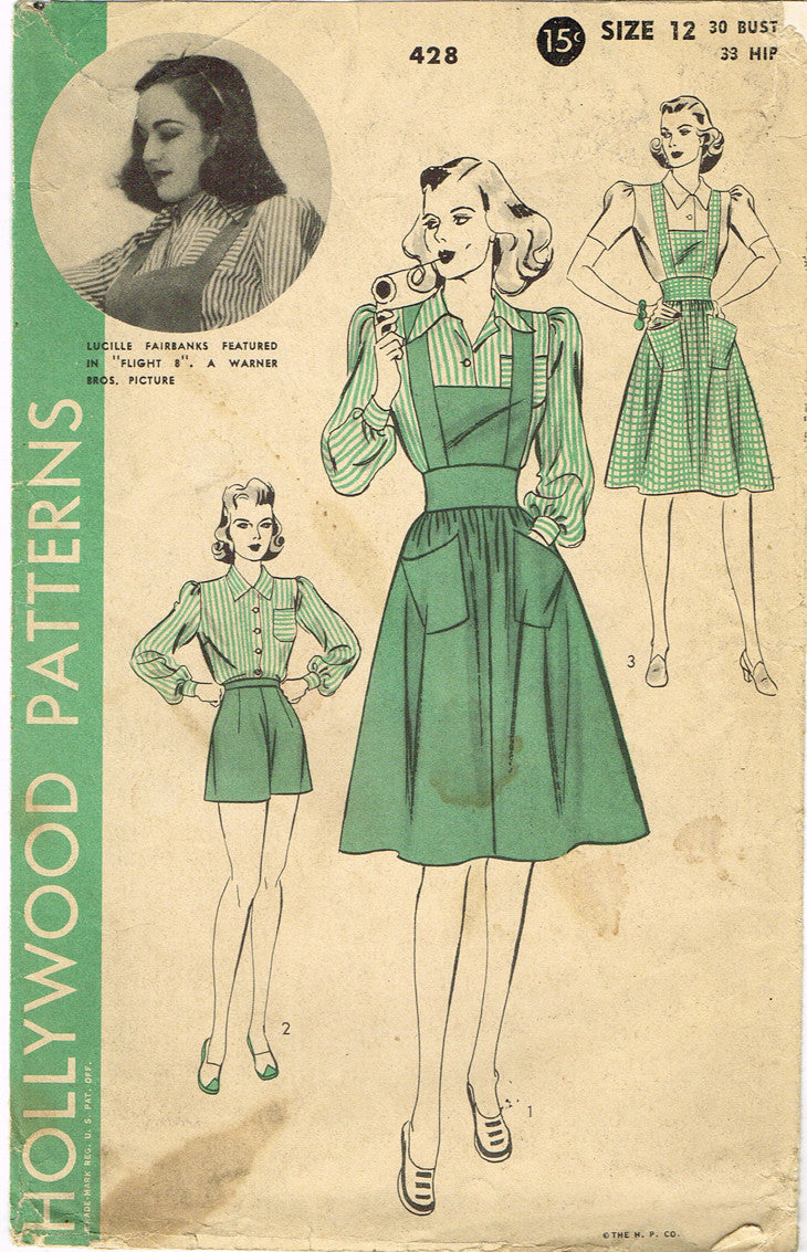 Vintage Sewing PATTERN, 1940s Hollywood Patterns, F-6700 1026, One