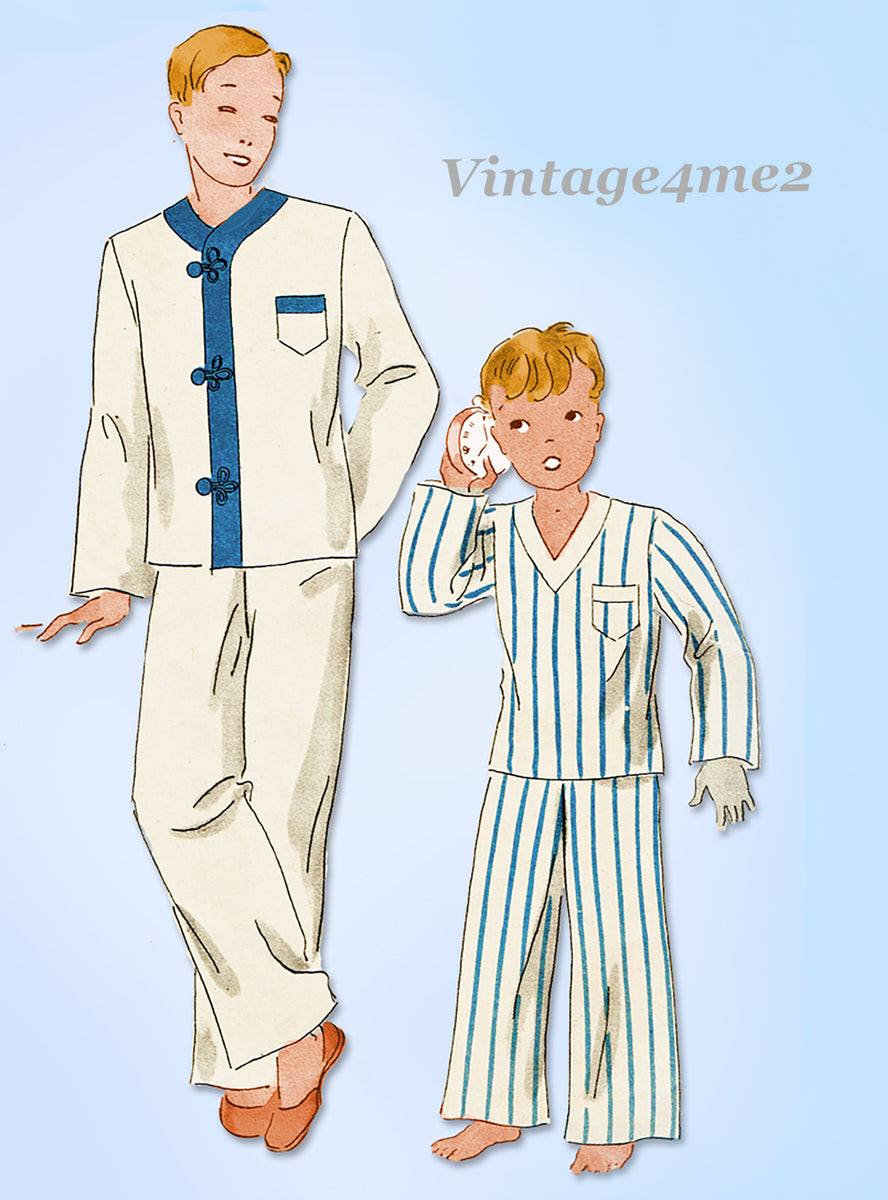 1920s Original Vintage Superior Pattern 5007 Toddler Boys Pajamas
