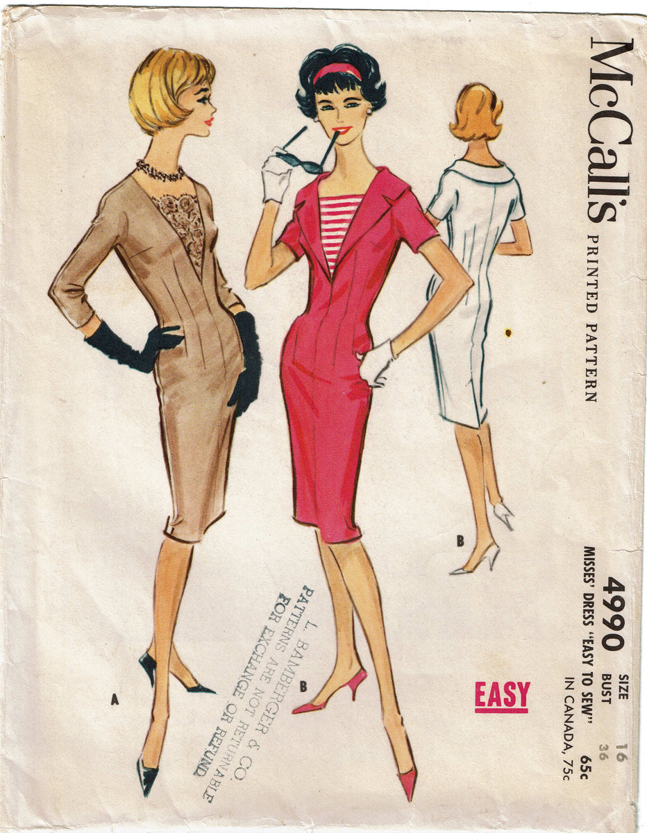 McCalls 6712 1960s Dress Vintage Sewing Pattern – WeSewRetro