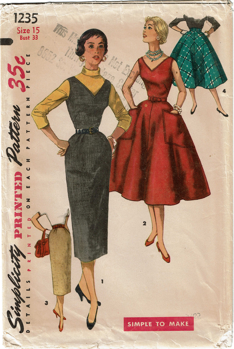  Simplicity 8130 1950's Vintage Fashion Women's Cropped Top  Sewing Patterns, Sizes 14-22 : Arts, Crafts & Sewing