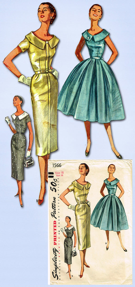 1950s Cocktail Dress Simplicity 8486 UNCUT FF Bust 32 Women's Vintage -  Ruby Lane