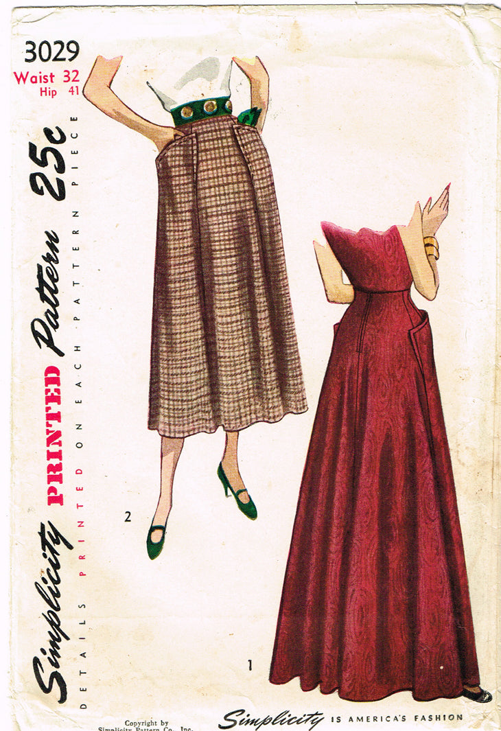 Brown Paper Pattern Skirt Size: Hip 32-50 Uncut Sewing Pattern