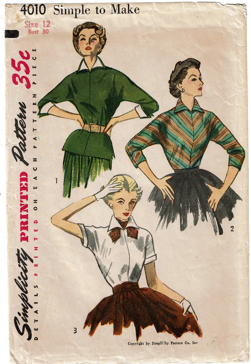 1940s Misses Sheath Dress Simplicity 2992 Vintage newest Sewing Pattern Dress with Skirt Panels Kimono Sleeves Large Pockets Size 16 Bust 34