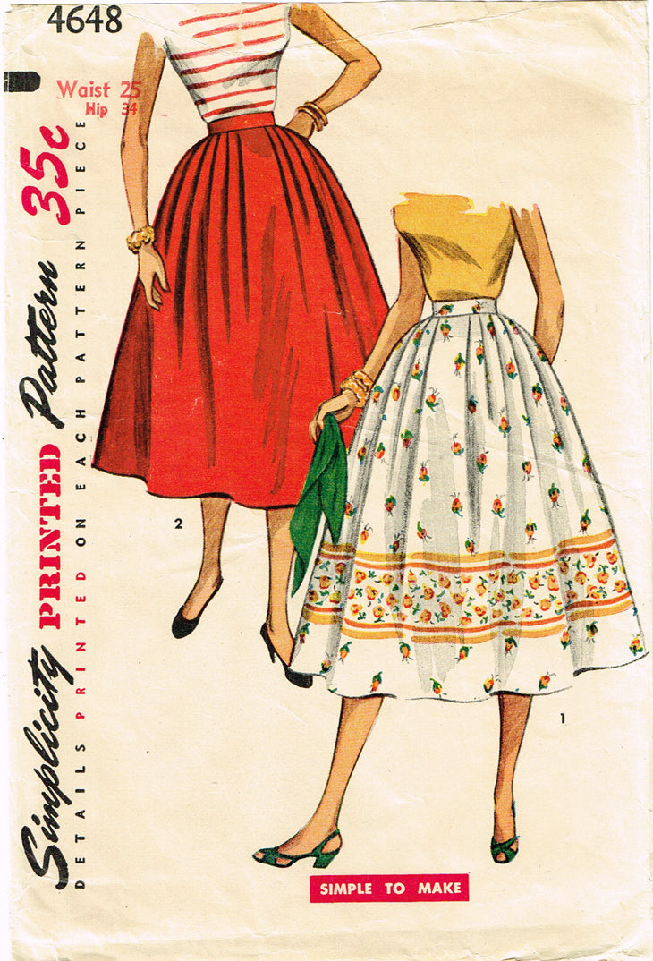 Simplicity 3257 vintage 1950s pants and skirt sewing pattern Waist 24 – the  vintage pattern market