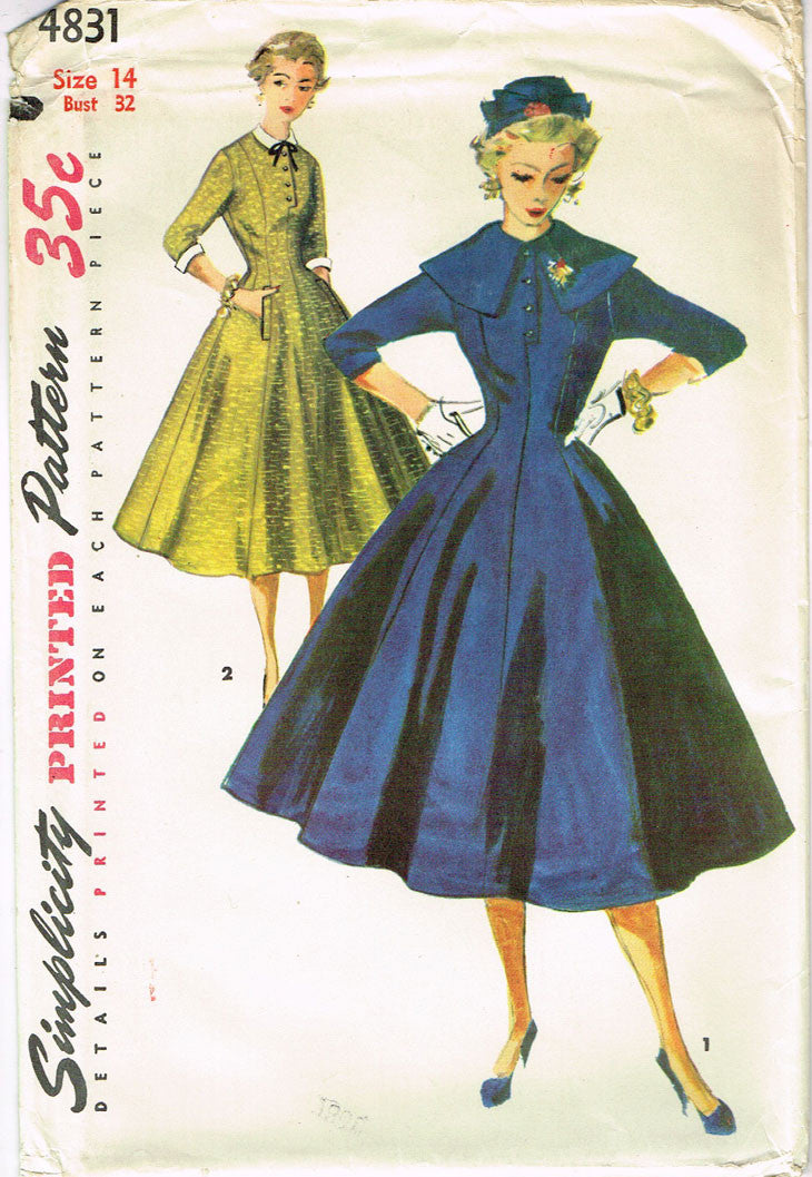 1950s Vintage Simplicity Sewing Pattern 4831 Uncut Misses Princess Dre ...