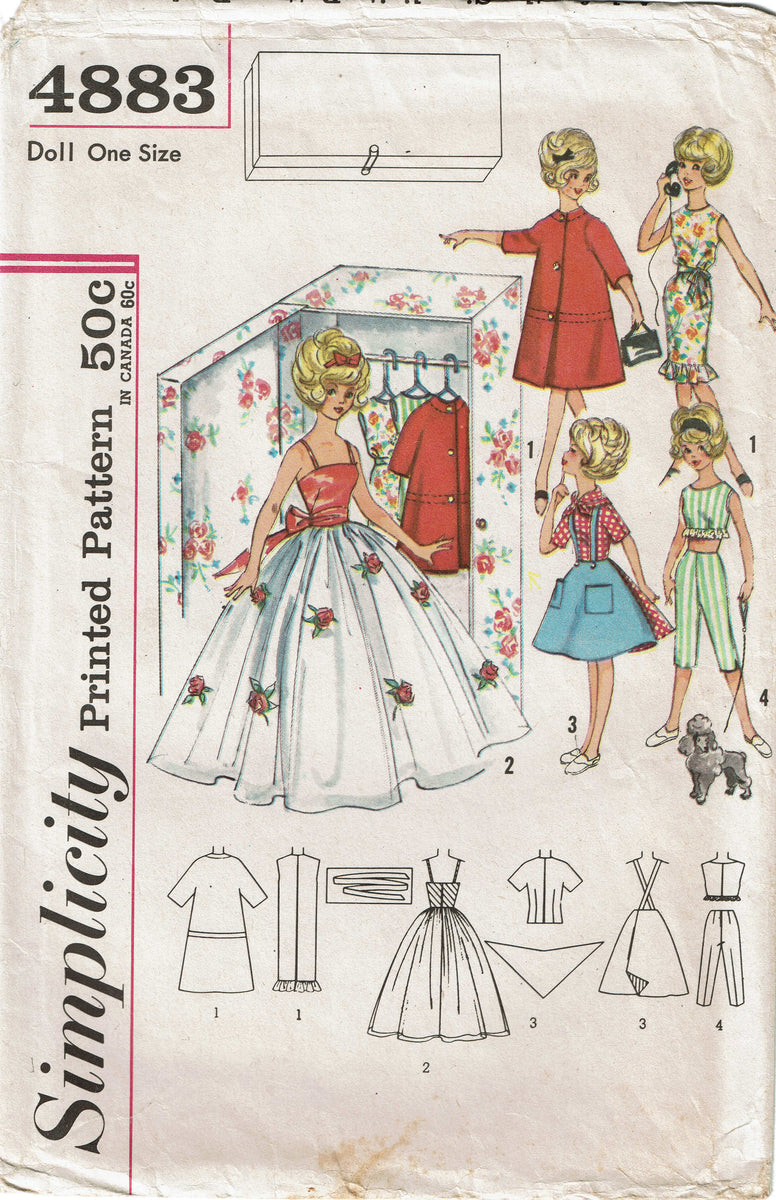 Free PDF sewing pattern for a 1960's Ideal Tammy doll shirt @   #PDFpattern #Wednesday - Free Doll Clothes Patterns