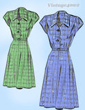 Mail Order 1617: 1940 Classic Shirtmaker Dress Sz 32 B Vintage Sewing Pattern Complete