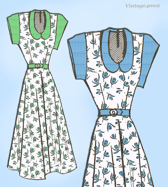 Mail Order 1777: 1950s Rockabilly Dress Sz 34 B Vintage Sewing Pattern Complete