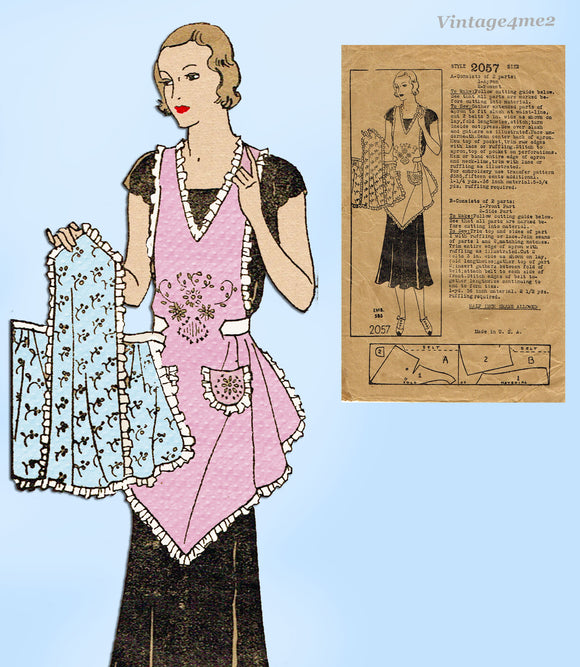 Anne Adams Mail Order 2057: 1930s Dainty Fancy Tea Apron Vintage Sewing Pattern