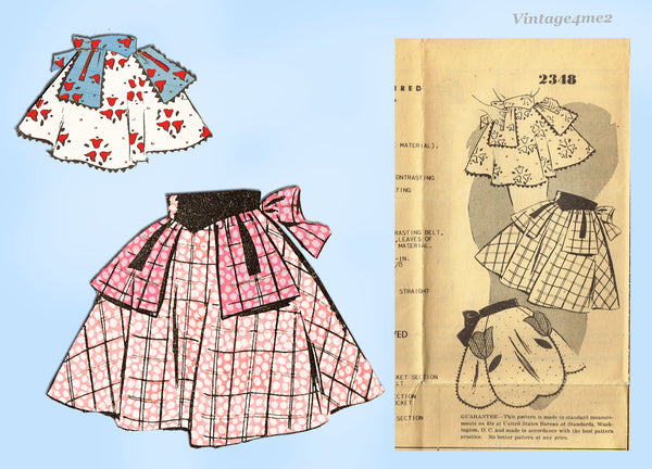 1950s Vintage Fashion Service Sewing Pattern 2348 Misses Cocktail Apron Fits All