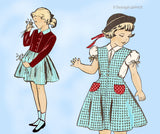 1950s Vintage Fashion Service Sewing Pattern 2512 Little Girls Dress and Jacket Size 8