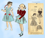 1950s Vintage Fashion Service Sewing Pattern 2512 Little Girls Dress and Jacket Size 8