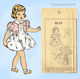 Mail Order 2616: 1950s Toddler Play or Party Dress Size 4 Vintage Sewing Pattern