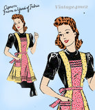 Mail Order 2710: 1940s Misses Feedsack Apron Sz MED Vintage Sewing Pattern