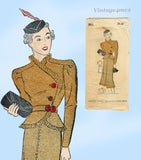 Mail Order 2860: 1930s Uncut Misses 2 Piece Suit Sz 38 B Vintage Sewing Pattern