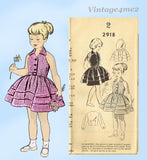 Mail Order 2918: 1950s Toddler Sun Dress Darling Shoulder Vintage Sewing Pattern