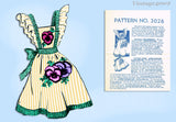 1950s Vintage Mail Order Pattern 3026 Uncut Misses Pansy Full Bib Apron Fits All