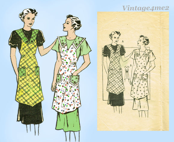 Mail Order 3698: 1930s Women's Plus Size Apron 48 Bust Vintage Sewing Pattern UNCUT