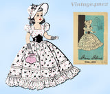 Anne Adams 4546: 1950s Scarlett O'Hara 14 Inch Doll Clothes Vintage Sewing Pattern