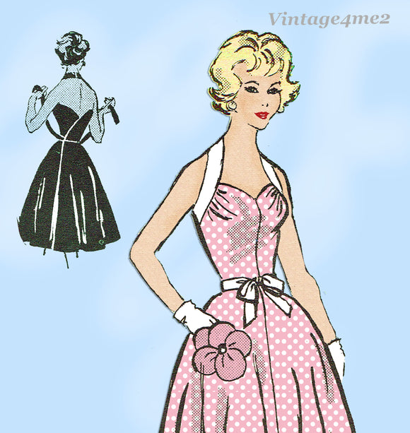 Anne Adams 4646: 1950s Chic Uncut Wrap Dress Sz 34 B Vintage Sewing Pattern