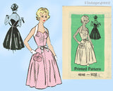 Anne Adams 4646: 1950s Chic Uncut Misses Wrap Dress Sz 34 B Vintage Sewing Pattern