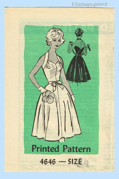 Anne Adams 4646: 1950s Chic Uncut Wrap Dress Sz 34 B Vintage Sewing Pattern