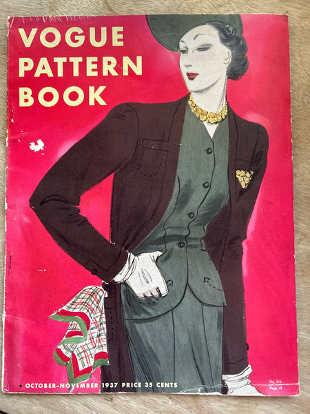 1930s Vintage Vogue Pattern Book October & November 1937 64 Pages Sewing Pattern Catalog