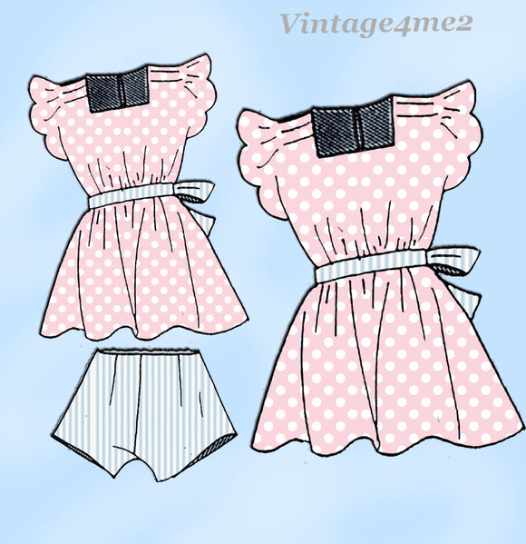 1940s Vintage Mail Order Pattern 8054 Easy WWII Toddler Girls Dress Size 5