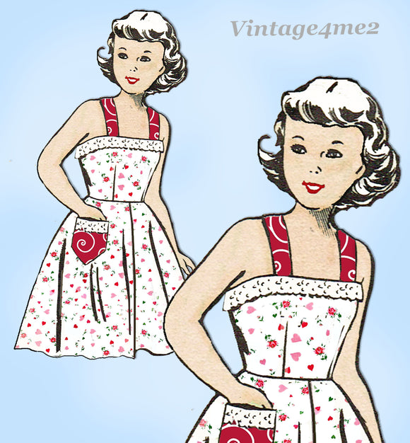 1950s Vintage Mail Order Sewing Pattern 8593 Little Girls Sun Dress