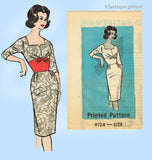 Marian Martin 9124: 1960s Uncut Misses Dress Sz 35 B Vintage Sewing Pattern