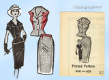 Marian Martin 9141: 1950s Uncut Misses 2 Piece Suit Sz 32 B Vintage Sewing Pattern