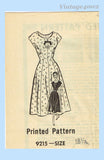 1950s Vintage Marian Martin Sewing Pattern 9215 Pretty Misses Dress Sz 39 B