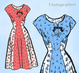 1950s Vintage Marian Martin Sewing Pattern 9215 Pretty Misses Dress Sz 39 B