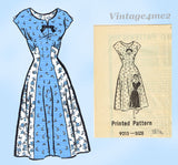 1950s Vintage Marian Martin Sewing Pattern 9215 Pretty Misses Dress Sz 39 B