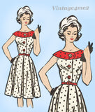 1950s Vintage Marian Martin Pattern 9328 Playful Misses Sun Dress Sz 34 B