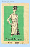 1960s Vintage Marian Martin Pattern 9391 Misses Street Dress Size 35 Bust